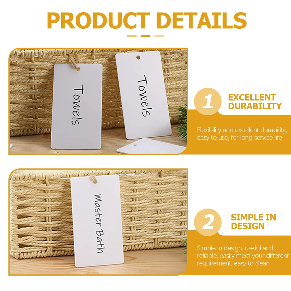 

16Pcs Basket Labels White Acrylic Hanging Tags for Storage Bin Organizer DIY Basket Tags with String Storage Bin Labels