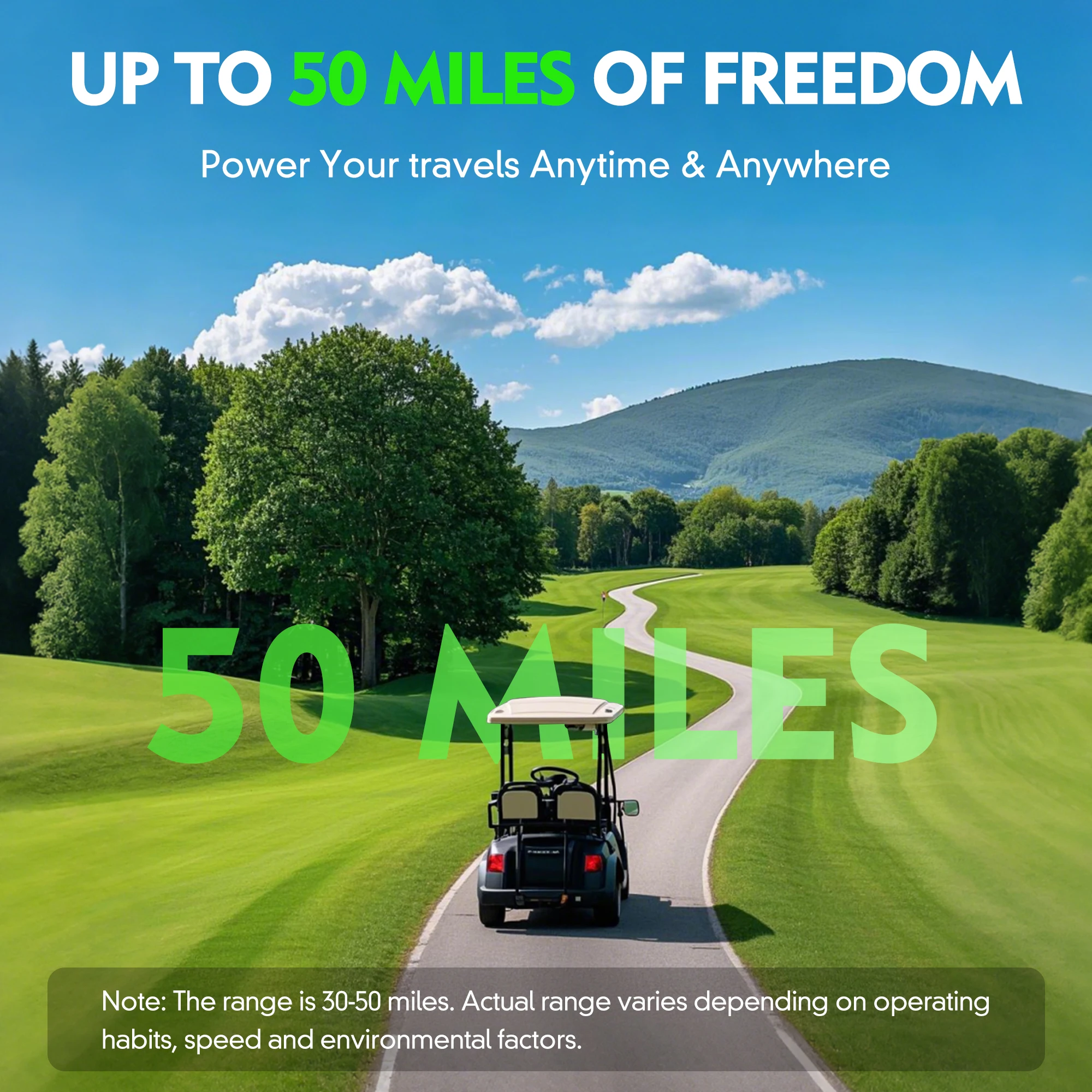 48V 105Ah Golf Cart LiFePO4 Lithium Battery w/ 48V 25A Fast Charger for EZGO TXT, 200A BMS 6000+ Cycle up to 50 Miles