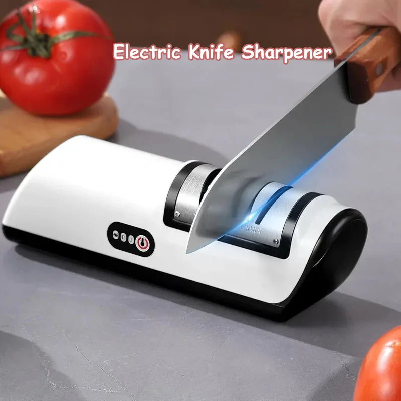 

Electric Knife Sharpener Automatic Adjustable USB Charging Multi-functional 4 Gear Quick Sharpening Scissor Grinder for Kitchen