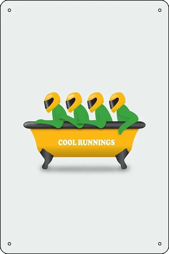 tqi Cool Runnings - Alternative Movie Poster Photographic Print  Metal Tin Sign for Home Kitchen Bar Room Garage Decor 8x12 inch