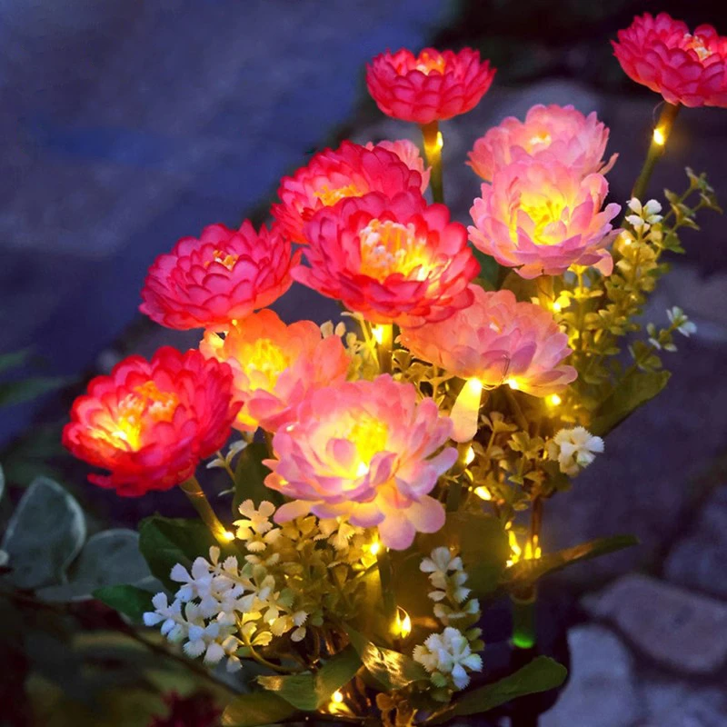 

Солнечные светодиодные фонари на 7 головок в виде цветка снежного лотоса для украшения сада на День святого Валентина, газонная лампа для свадеб, праздников и вечеринок
