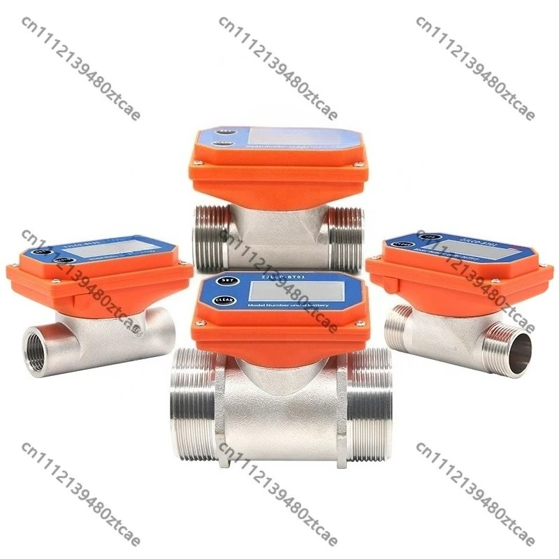 Battery Powered Stainless Steel Paddle Wheel Flow Meter with Display, Threaded DN15/20/25/32/40/50