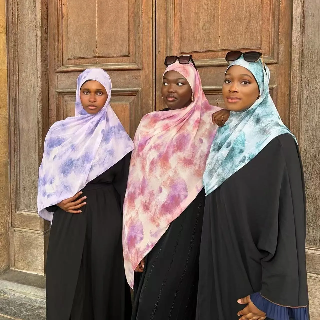 

New Satin Hijab - Silk-like Chiffon Ethnic Headscarf, Hui Muslim Prayer Shawl