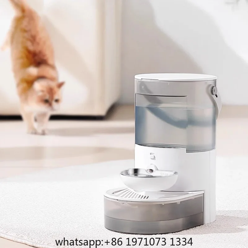 Stainless Steel Smart Pet Water Dispenser, Wireless Rechargeable Cat Water Fountain, No Filter, Large Capacity, Automatic Cat Wa
