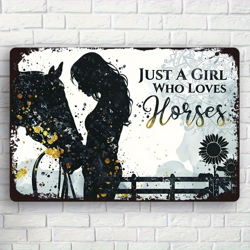 Wall Art Sign - Inspirational Equestrian Theme with 