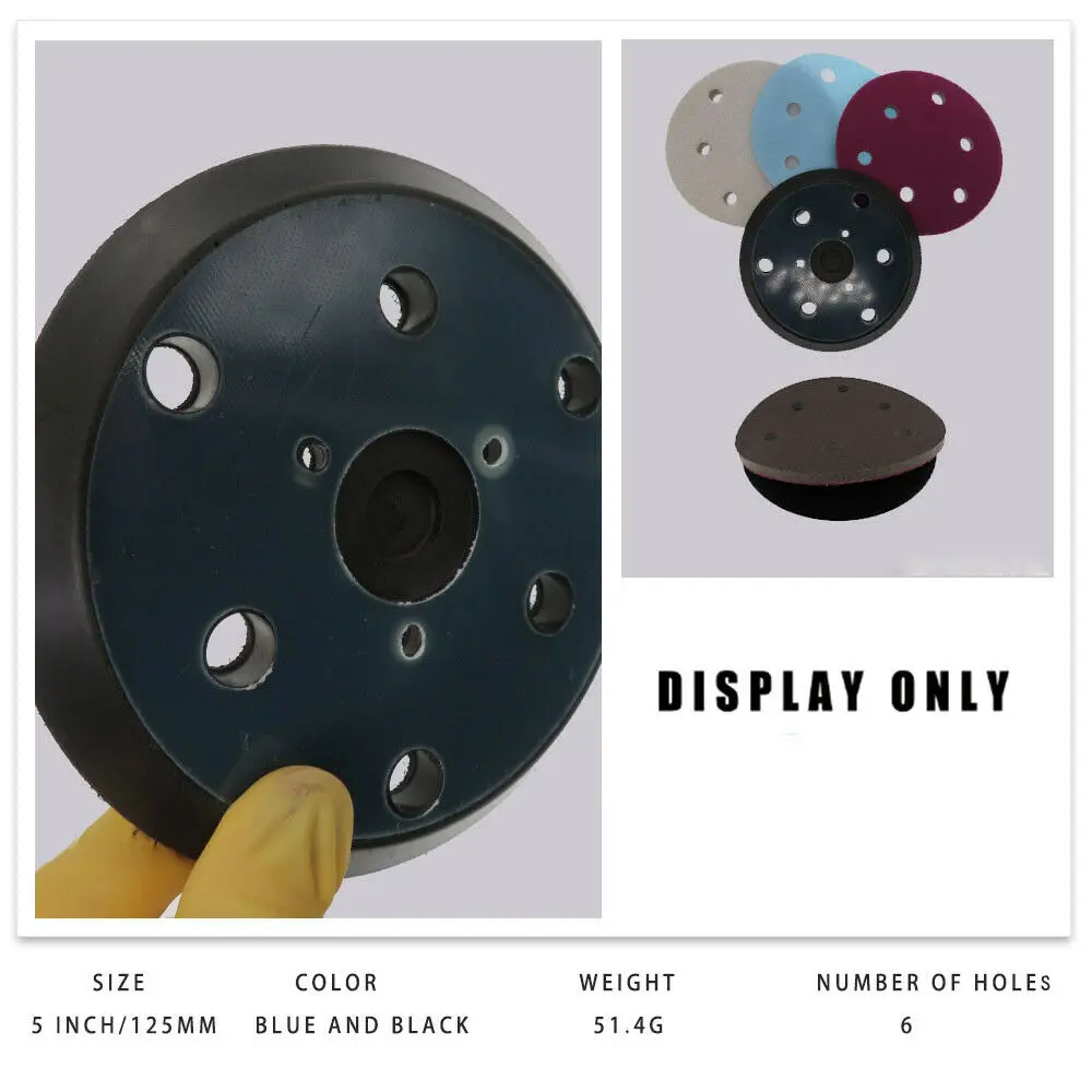 5 "zoll 125mm 6 Loch Haken und Schleife Schleifen Polieren Sichern Disc Pad Orbit Sander Lackiertem Holz Schleifen disc