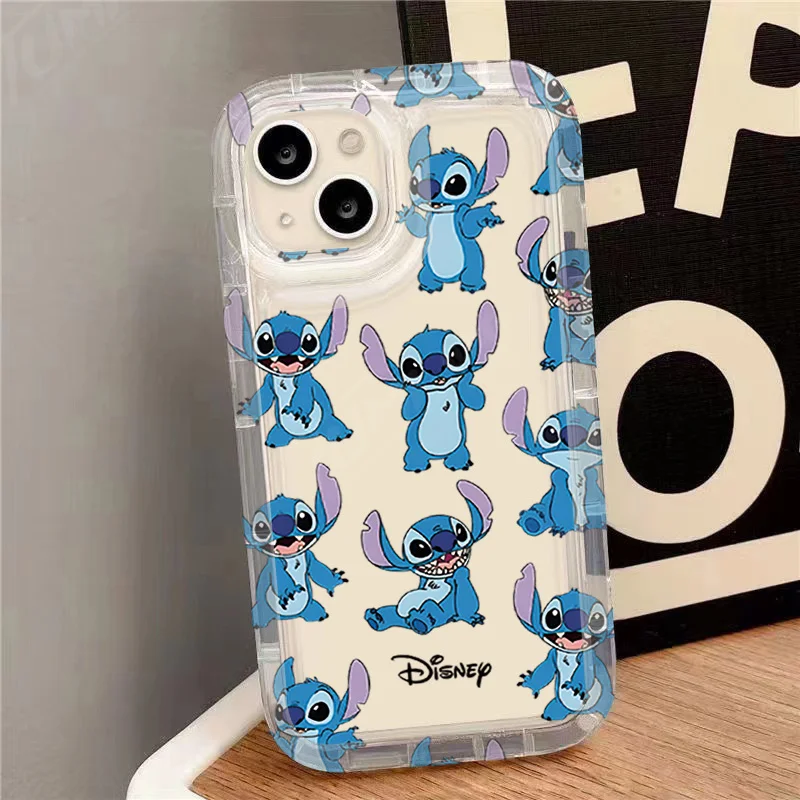 Disney Stitch Angel Friends Protective Phone Case for iPhone 15 14 13 12 11 Pro Max XR XS X 8 7 6 6S Plus SE 2020 Silicone Cover - náhled 5