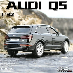 1:32 AUDI Q5 SUV Alloy Car Model Diecasts Metal Toy Vehicles Car Model Simulation Sound and Light Collection Childrens Toy Gifts