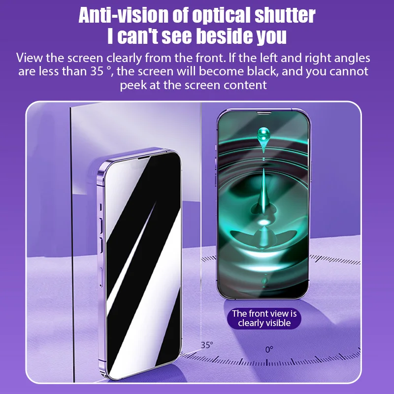 Protector de pantalla de privacidad para iPhone, vidrio antiespía para iPhone 14, 15, 13, 12, 11 Pro Max Mini, 15, 14 Plus, X, XR, XS, SE 2022, 3 unidades
