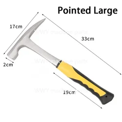 Mini Claw Hammer Professional Geological Multifunctional Tool Pointed Tip Rubber Handle Grip Carpenter
