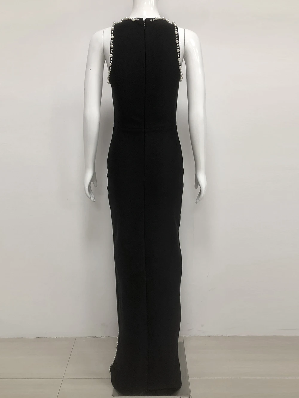 Modphy Sexy Diamond Pearl Abito senza maniche da donna Fasciatura aderente 2025 Nuovi eleganti abiti maxi da sera per feste con perline