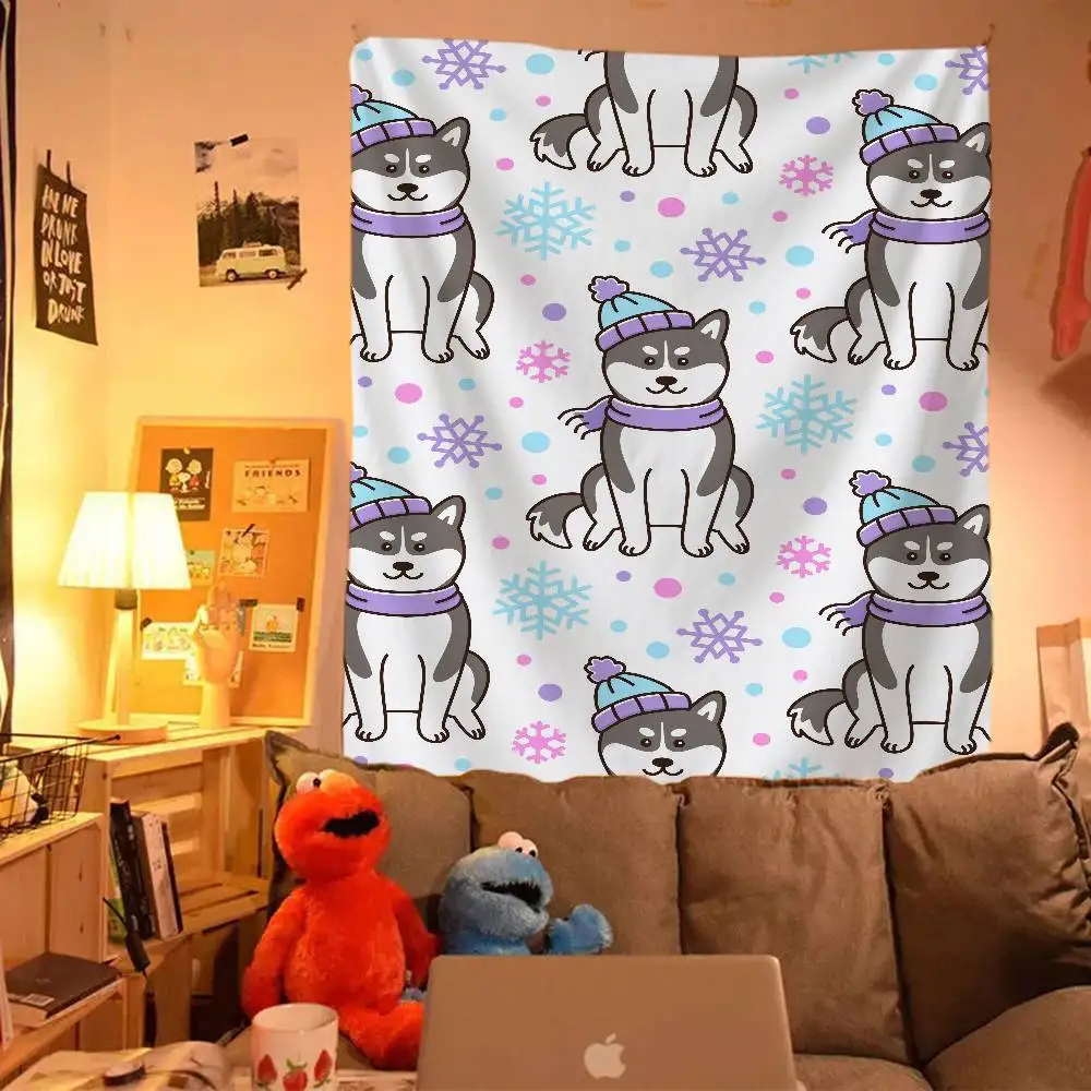 

Таблица с принтом собаки из мультфильма, гобелен, искусство, научная фантастика, домашний декор, дешевый хиппи, настенный декор