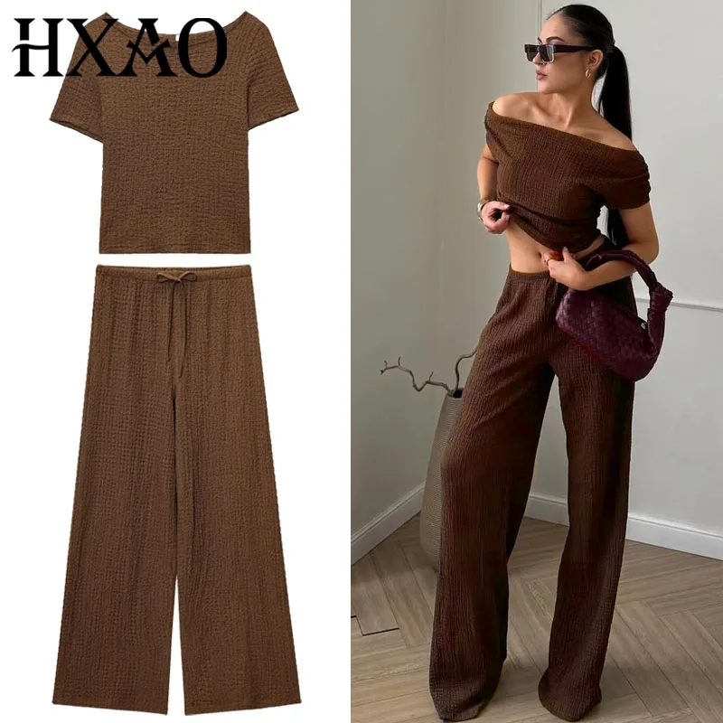 Conjuntos de calças de linho verão terno feminino coreia novo de duas peças elegante conjuntos femininos espartilho colheita topo rua wear casual conjunto feminino