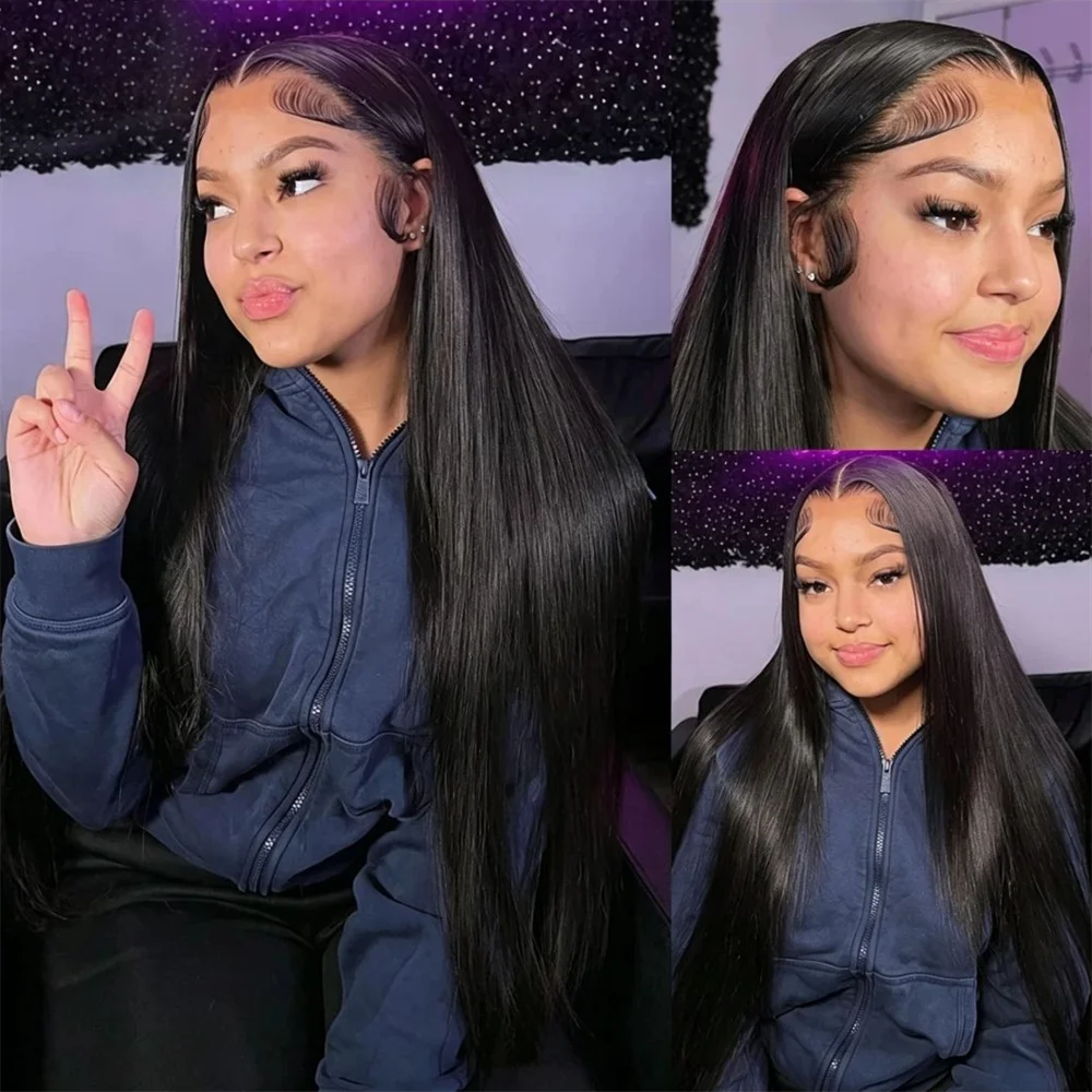 

Soft Black Straight Body Glueless 5x5 Silk Base Jewish Human Hair With Baby Hair HD Lace European Hair Preplucked