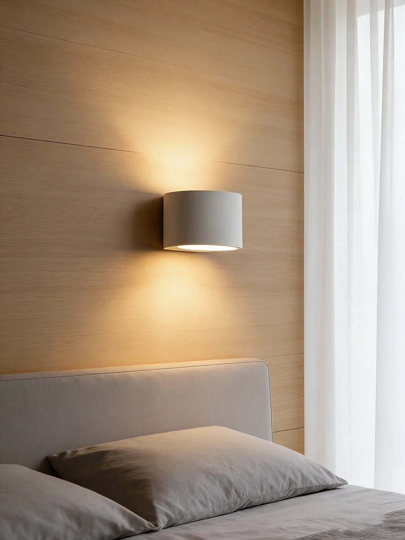 White Gypsum LED Wall Lamp Atmosphere Sconce