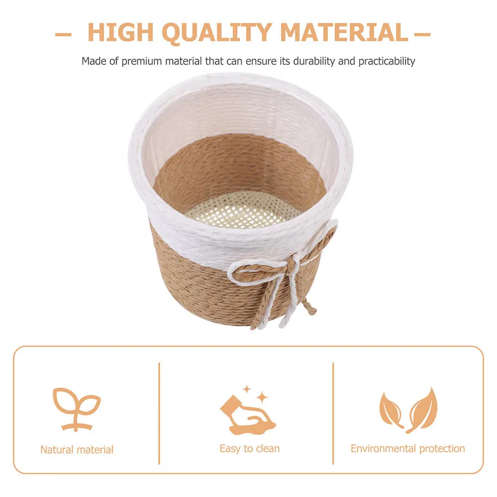 

4Pcs Paper Rope Woven Flowerpot Organizer Stylish Garden Decor Container for Balcony Plants Cactus Greenery Floral Display