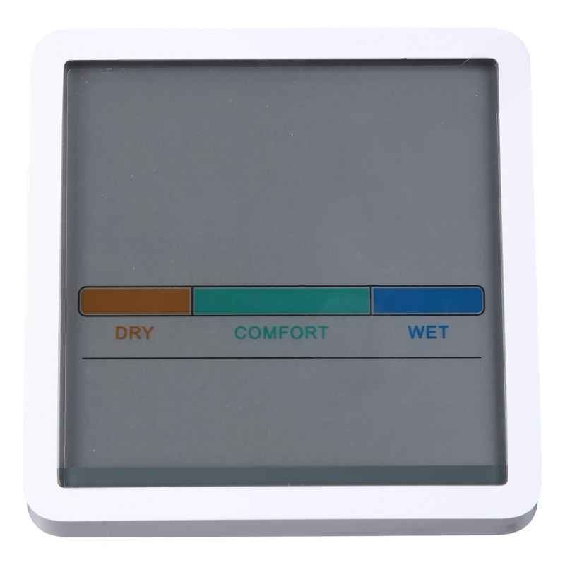 Mute Temperature & Humidity Meter with Clock 3.34inch Huge LCD Screen Indoor