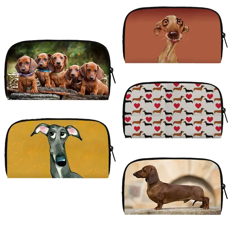 Cartera con estampado de perro salchicha y perro Basset Hound para mujer, cartera multifuncional Kawaii para perro mascota, monedero largo, bolsas de regalo