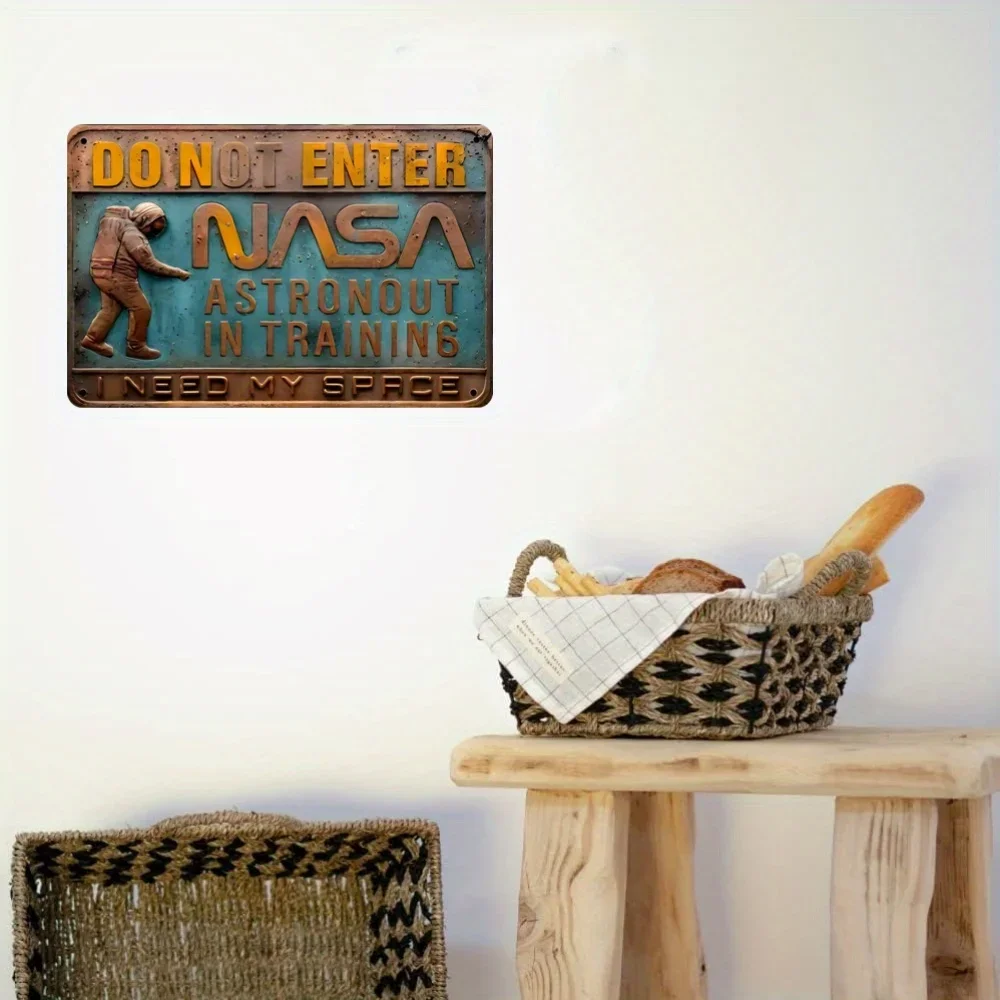 ناسا ثلاثية الأبعاد تنقش معدن القصدير تسجيل رائد الفضاء في التدريب ، الحديد جدار ديكور فني للمنزل غرفة نوم مقهى بار مكتب #2