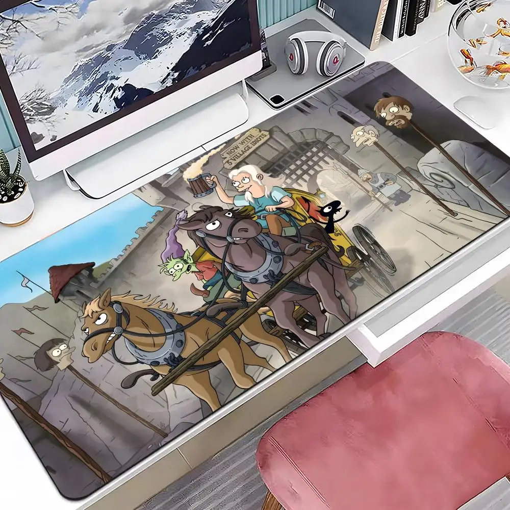 

Cartoon Disenchantment Mouse Pad Multiple Sizes Large Square Computer Office Game Table Mats Rubber Anti-slip Mousepads