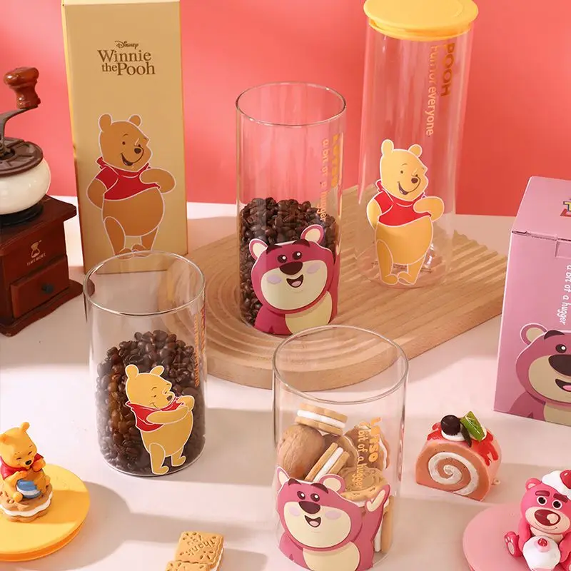 

Disney Winnie the Pooh Lotso cute creative cartoon pattern multifunctional large-capacity storage glass sealed preservation jar