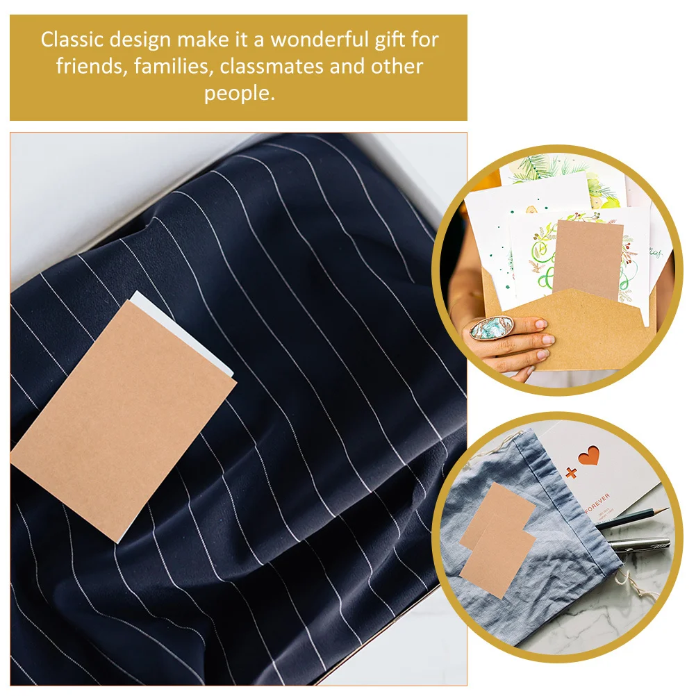 

80Pcs Blank Postcards Classic Design Durable Brown Card Stock Multi-Function Note Cards for Daily Use DIY Graffiti Writing