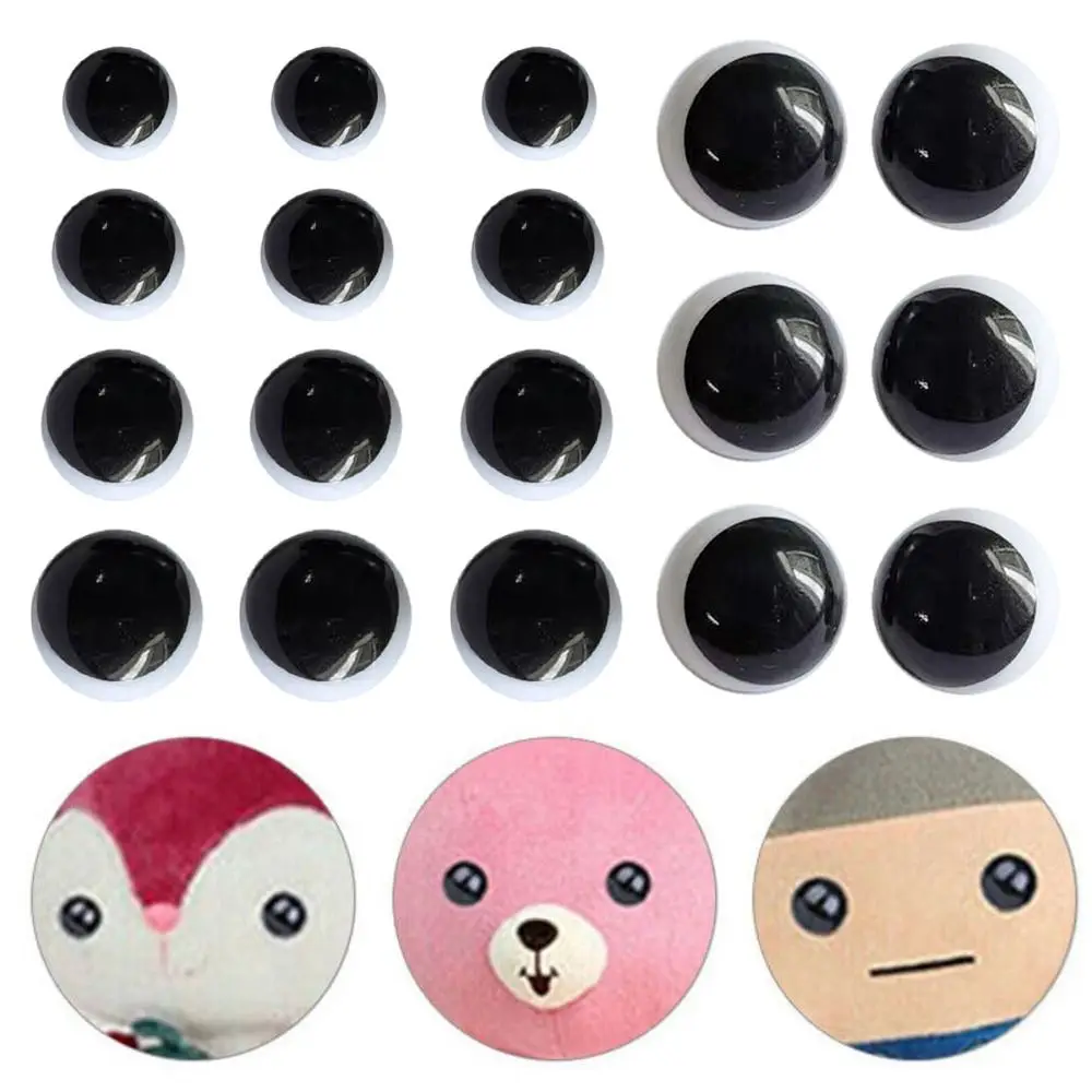 10pcs/5pairs Black&White Eyes Crafts Eyes with Washer Plastic Puppet Crystal Eyes 13/16/18/21mm Glitter Crystal Eyes