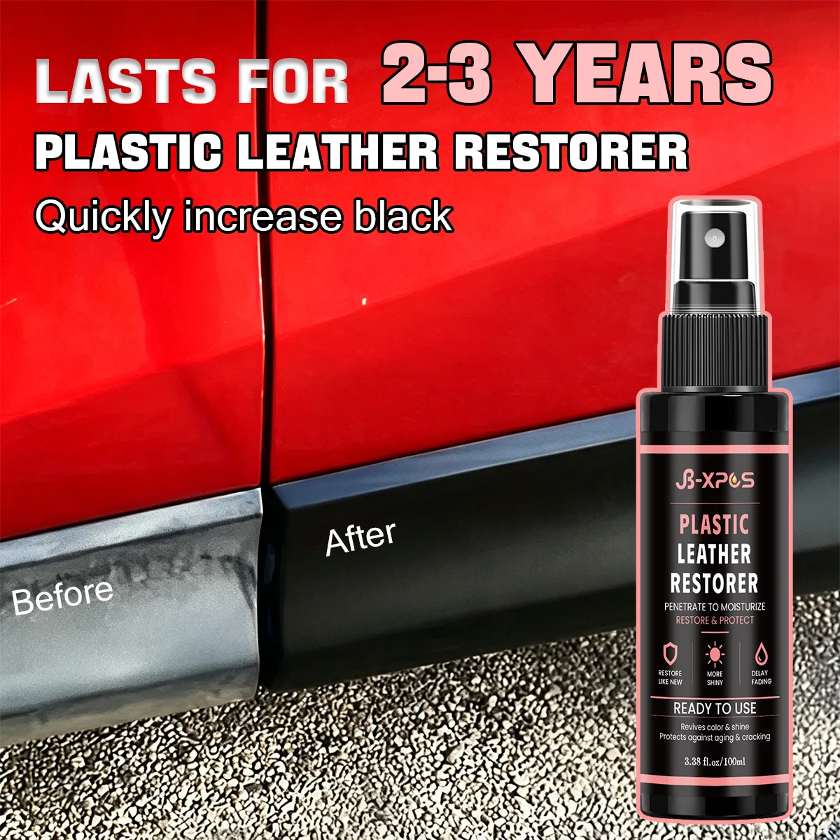 Car Plastic Restorer, Recondition Faded Aged Plastic Trim Renew Gloss For Auto Interior Exterior Components YT0504