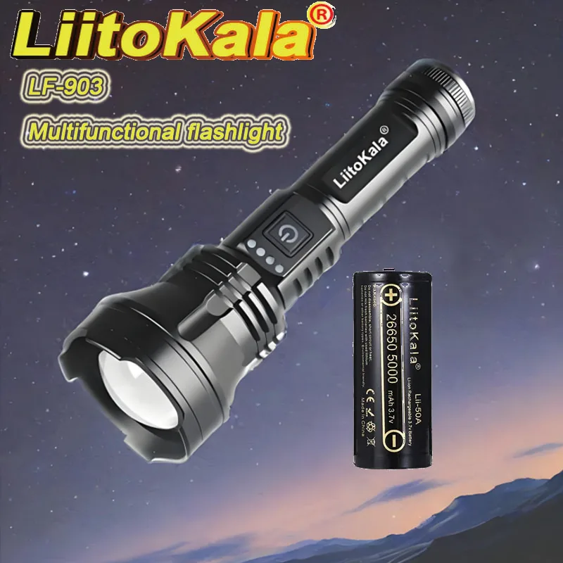 

LiitoKalaLF-903 Built-in Battery 50A Flashlight Portable Strong Light for Home Outdoor Camping