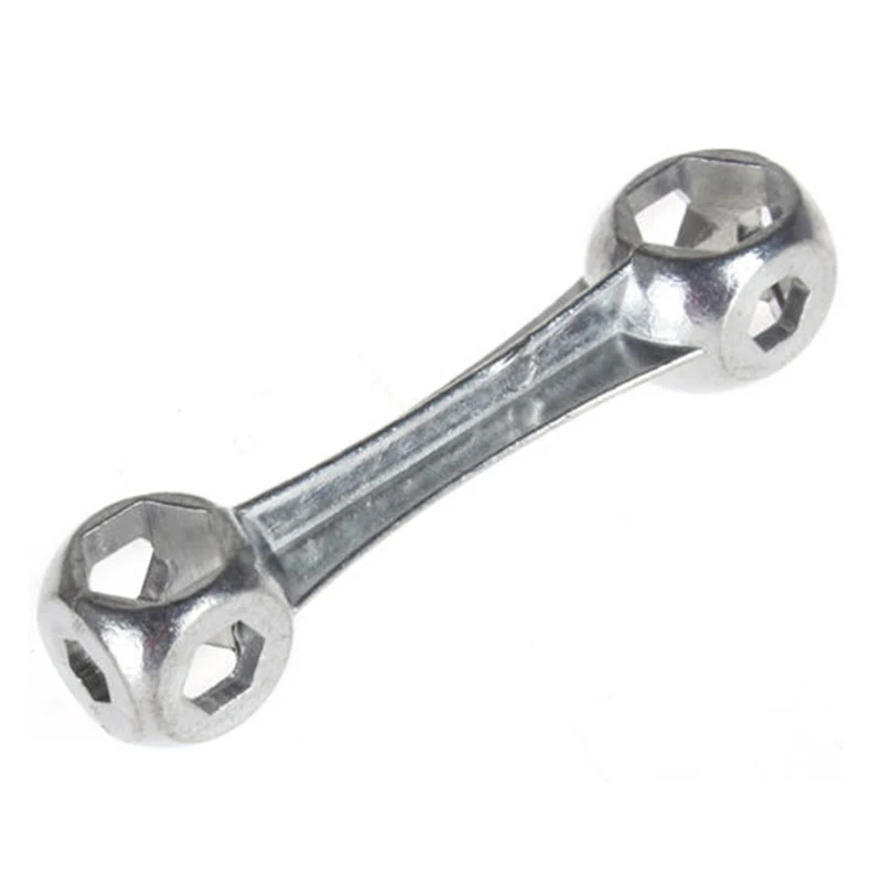 10 Holes Size 6-15mm 10 in 1 Galvanized Steel Hexagon Wrench Durable Bicycle Bike Repair Tool Bone Shape Hexagon Wrench Spanner