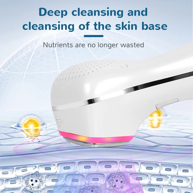 Red Blue Light Vibration Facial Massager Beauty Device Face Lifting Device Skin Tighten Wrinkle Removal Hot Cool Face Skin Care
