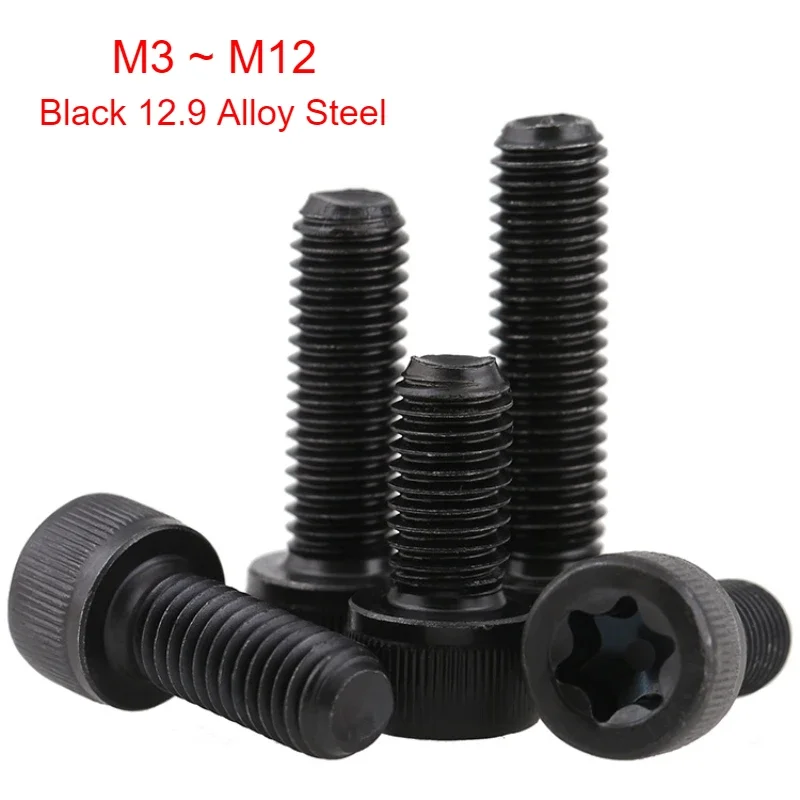 M3 M4 M5 M6 M8 M10 M12 Black 12.9 Alloy Steel Plum Blossom Cup Head Internal Cylindrical Head Hexagon Bolts