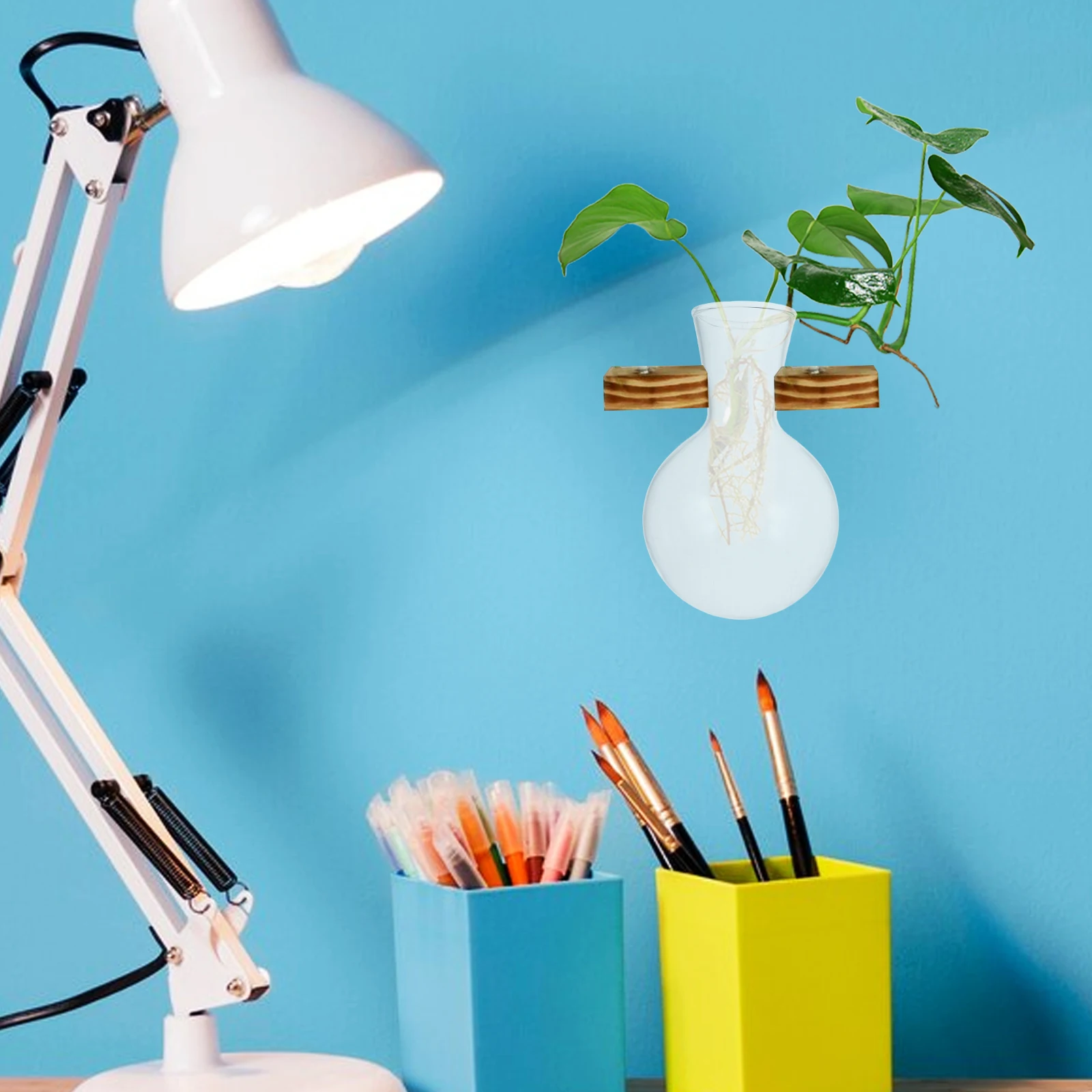 

3 Pcs Hydroponic Plants Container Glass Vase Decorative Wall Planter Clear Hanging