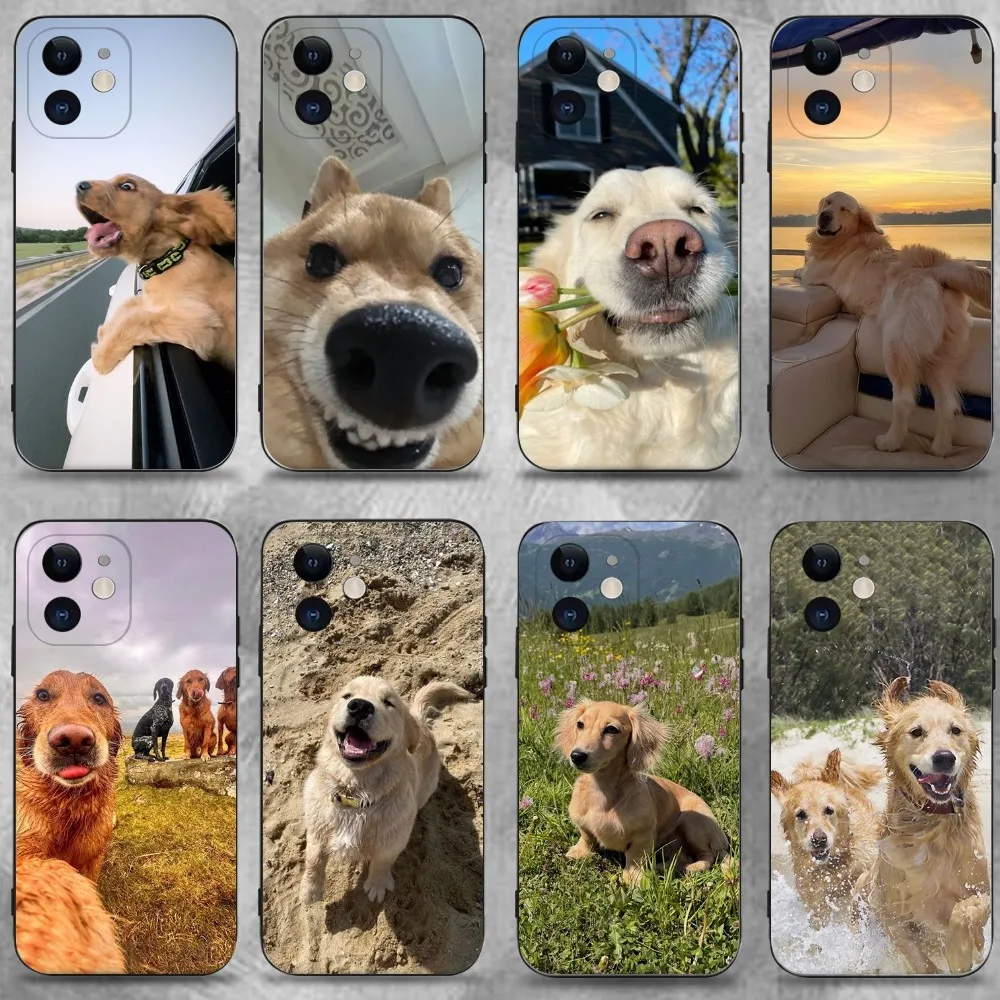 

Pet Puppy Dog Cute Phone Case For iPhone 16,15,14,13,12,11 Plus,Pro Max,XS,X,XR,SE,Mini,8,7,Soft Silicone Black Cover