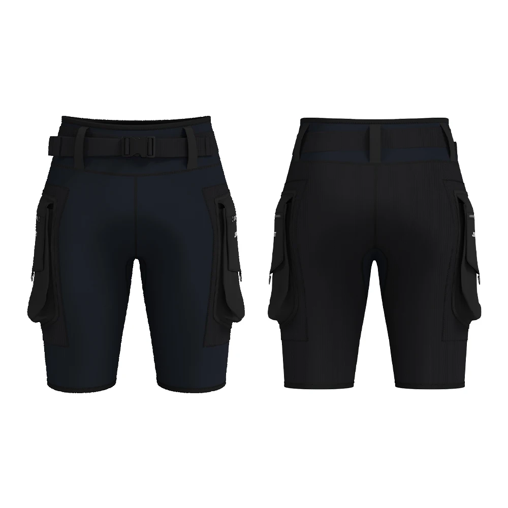 Men's 2.5MM Multifunctional Water Sports Shorts Surfing Snorkeling Drifting Boating Safety Buckle Waistband Double Sides Pockets