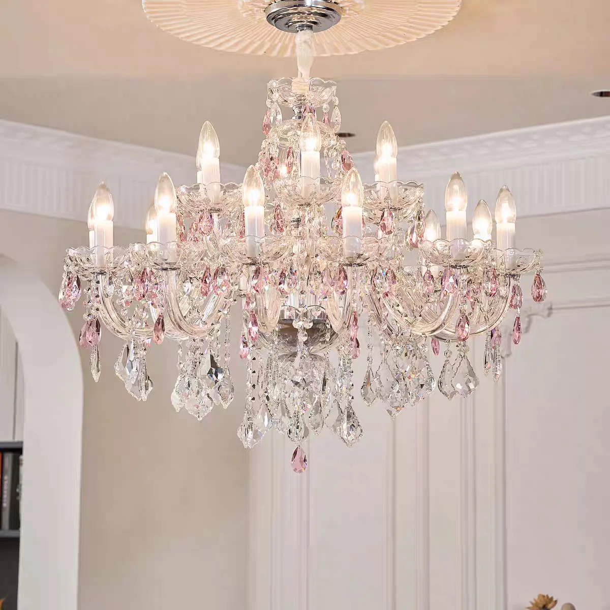Luxury Crystal Candlestick Chandeliers Dining Table Light Modern Ceiling Chandelier for Living Room Ceiling Pendant Lamp Lustre