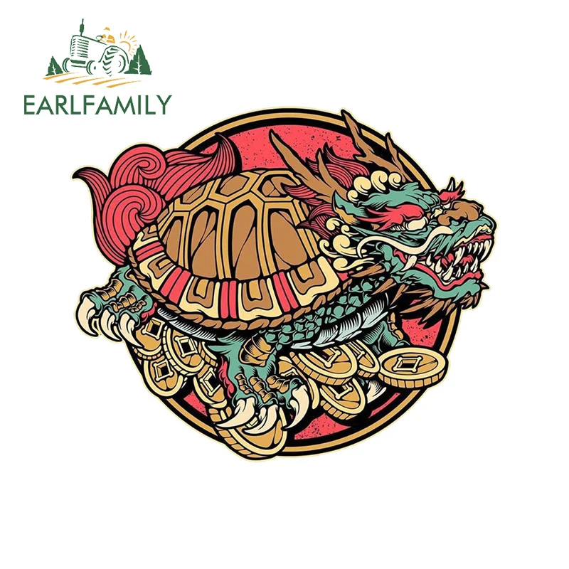 EARLFAMILY 13cm x 10.8cm for Janpanese Turtle Car Accessories Stickers Creativite Vinyl Motorcycle Decal Windshield Laptop Decor