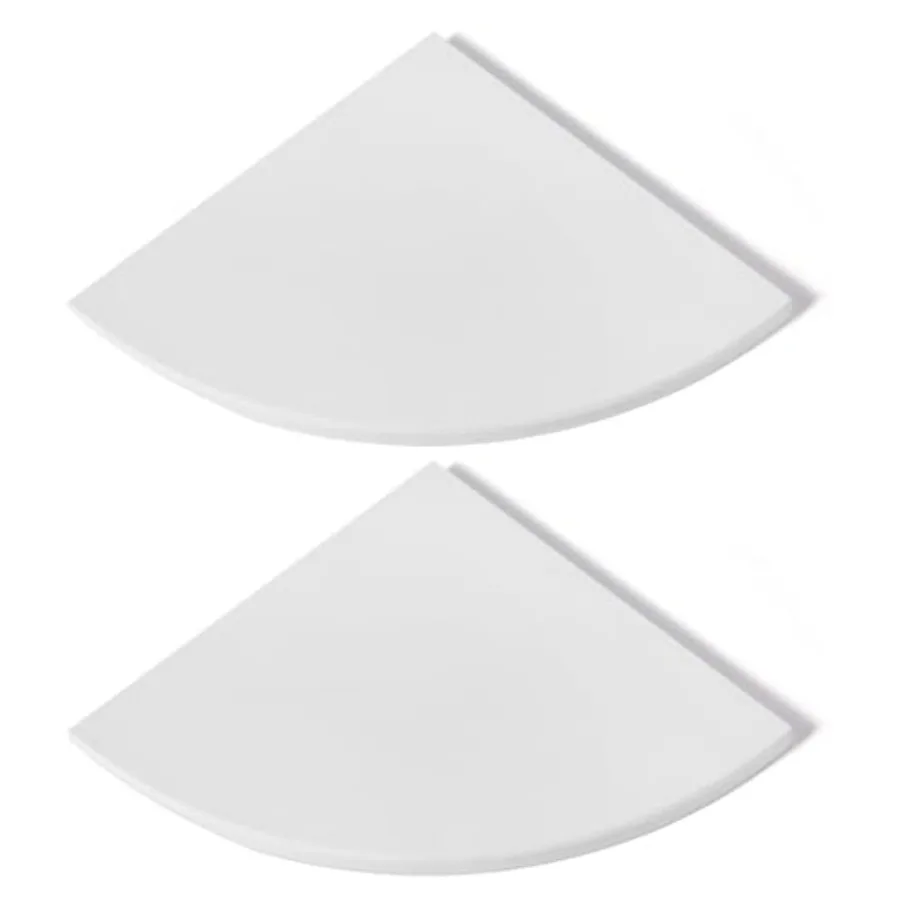 

2 шт. белых мраморных угловых полок для душа, 10 дюймов, полированные мраморные угловые полки для ванной, настенные каменные угловые полки