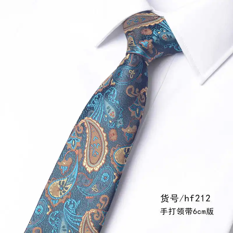 High Quality Green Paisley Patterned Tie For Men's Fashion 6CM Narrow Edition Shirt Accessories for Business and Leisure Necktie