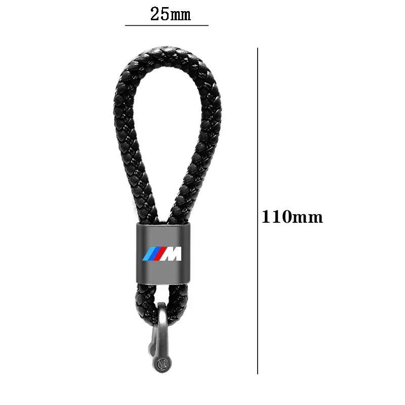 Portachiavi intrecciato a mano portachiavi in pelle per auto uomo donna per BMW M Power X1 e84 X3 f25 X5 e53 x6 e71 ix3 i3 320i 330d M4 accessori