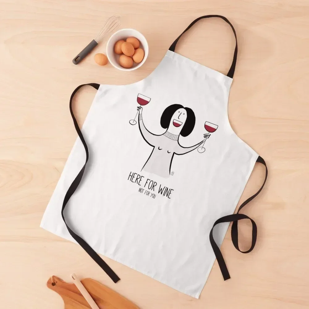 Here for wine! Apron Kitchen Things For Home Kitchen Items For Home home useful pieces Restaurant Apron