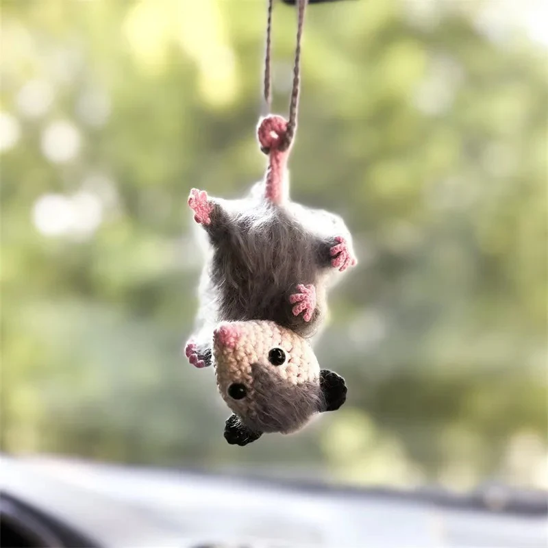 Boneka Mouse Possum liontin Interior mobil, liontin dekorasi Interior mobil mainan mewah