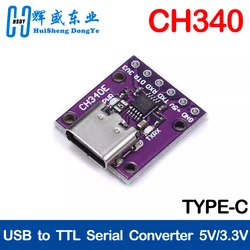 CH340E MSOP10 Konwerter szeregowy USB na TTL, alternatywny moduł CH340G 5 V/3,3 V Interfejs TYPE-C dla Arduino Pro Mini