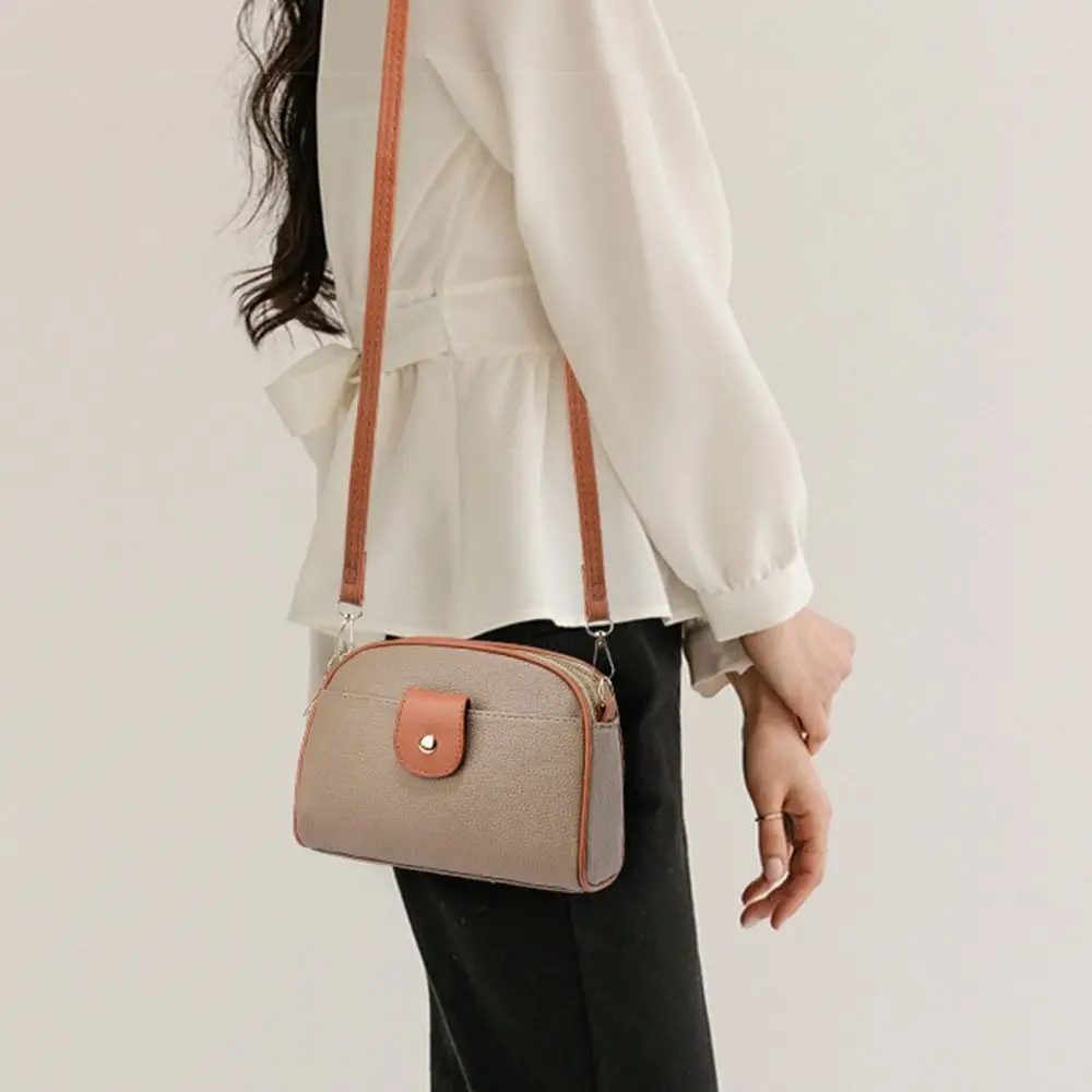 Elegancka mała torebka crossbody, jednolity kolor, skóra PU, niszowa torebka na ramię, torba dla mamy, styl koreański, prosta kwadratowa torebka, streetwear