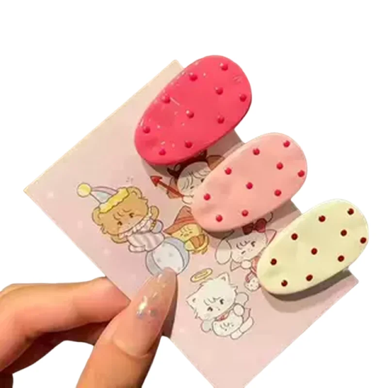 

polka dot small water droplet duckbill clip ins minimalist and versatile bangs edge clip niche cute hair clip for women