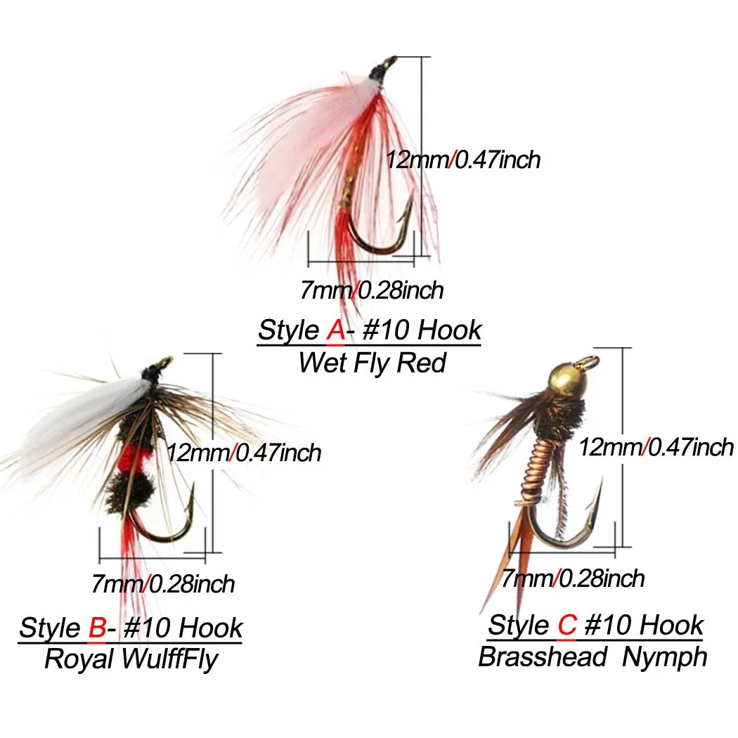 18Pcs 3 Mixed Styles Realistic Nymph Scud Fly for Trout/Salmon/Bass Fishing Artificial Insect Bait Lure