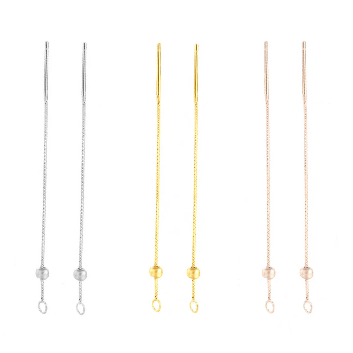 

A pair 925 Sterling Silver Long Tassel Chain Drop Earrings Ear Line Earrings Chain for DIY Jewelry Makings Accessories