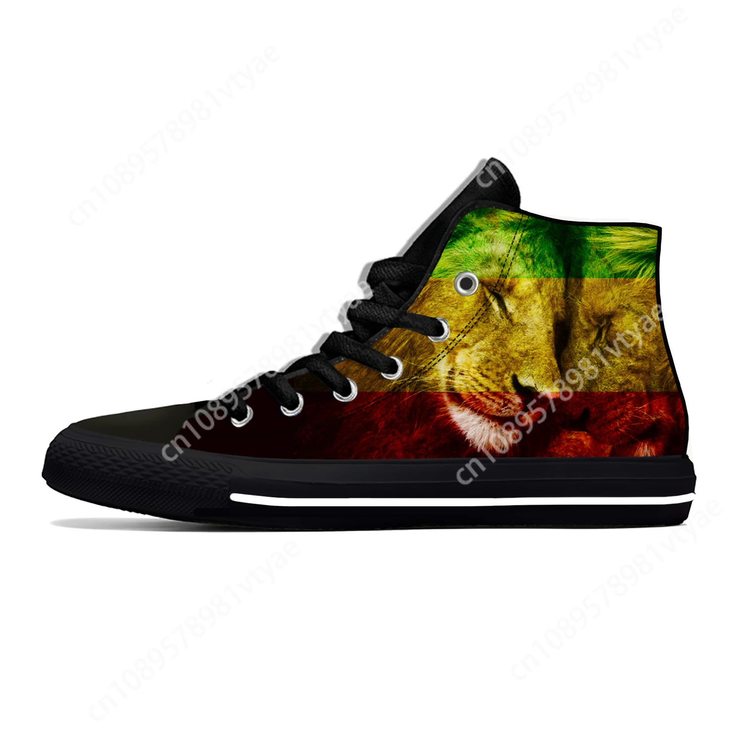 Hot Cool Ethiopia Flag Lion of Judah Reggae Rasta Fashion High Top Lightweight Men Women Sneakers Breathable Summer Casual Shoes