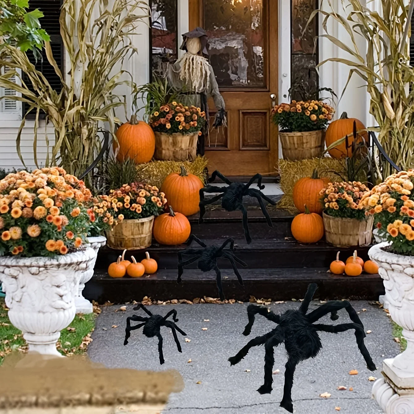 

New Halloween Plush Black Spider Prop, Long Haired Fake Spider, Scary Toy Haunted House
