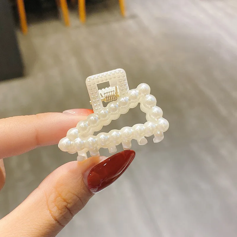 Neue Kleine Perlen Acryl Haar Klaue Clips Kleine Größe Make-Up Haar Styling Haarspangen Für Frauen Nette Mini Klaue Clip Haar Zubehör – Detail 19